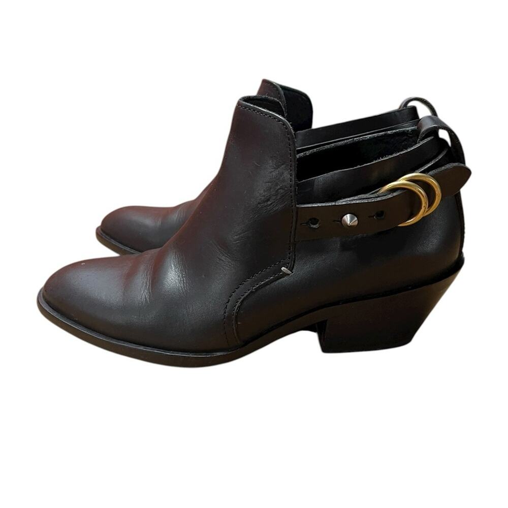 RAG & BONE WOMEN'S SULLIVAN BLACK LEATHER ANKLE BOOTS SIZE 36